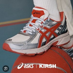Asics Gel Venture x Kirsh collab, size 7, Birch/Firey Red